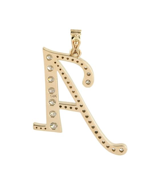 Artisan Metallic Diamond Initial “A” Pendant