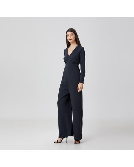 Smart and Joy Black V-Cleavage Jumpsuit