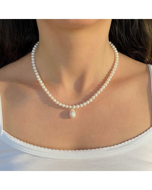 Leni James Metallic The Seraphina Pearl Necklace