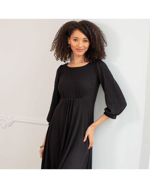 Alie Street London Black Kimberley Knitted Midi Dress