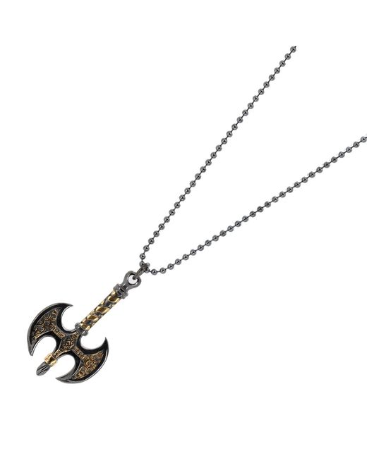 Ebru Jewelry Metallic Viking Axe Sterling & Pendant Chain Necklace for men