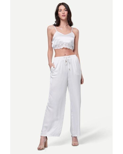 Zafur White Half Cami