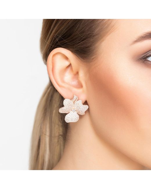 Latelita London Natural Rose Flower Large Stud Earrings Rose