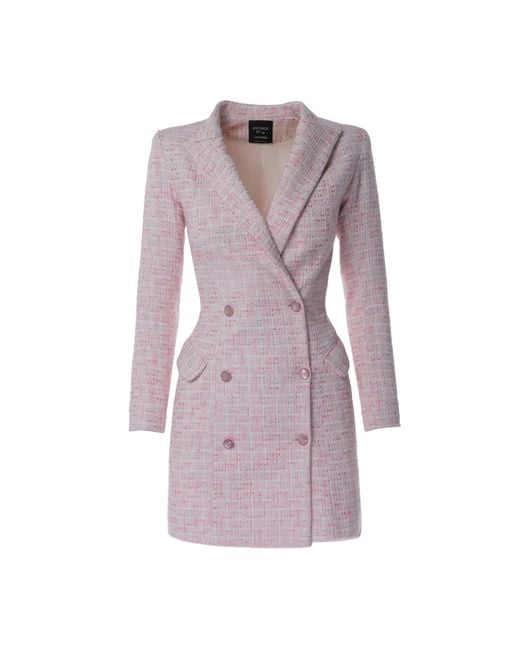 AVENUE No.29 Purple Double Breasted Boucle Blazer Dress