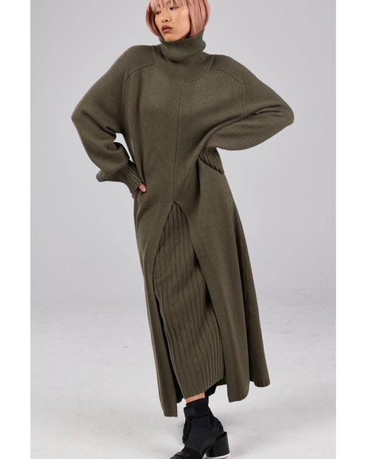 Dref Green Solaris Maxi Rollneck Knit