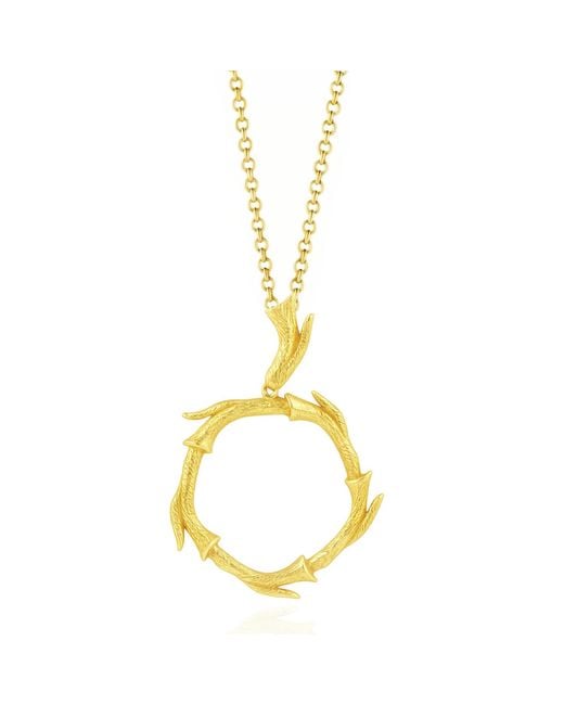 Unaloe Metallic Arboreal Sterling With-Plated Necklace With Intertwined Trunks Pendant – Elegant Jewelry
