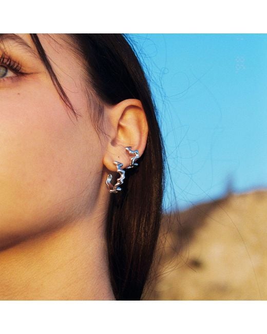 Luna Delphine Metallic Drip Hoops