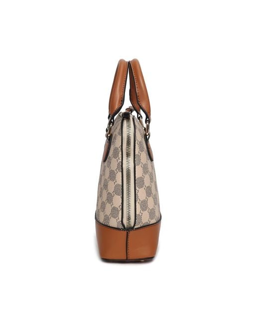 Mkf Collection - J'omor Red Marjorie Circular Print Satchel Bag