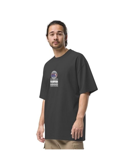 Anchor and Crew Black Faded City Drive Explore Co. Oversized Cotton T-Shirt for men