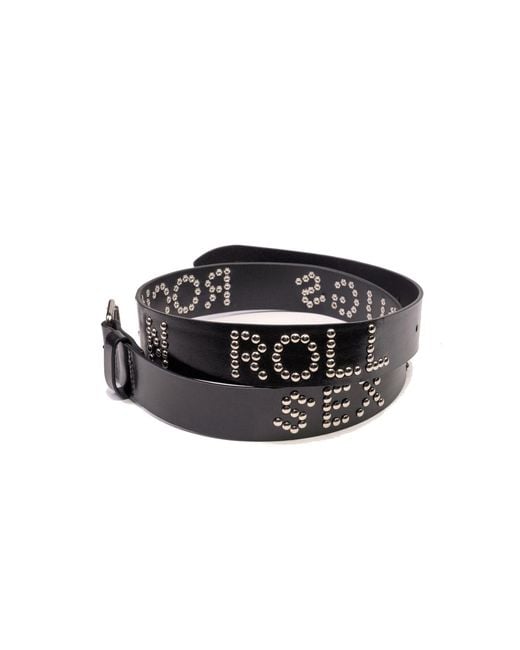 Stuart Trevor Black S'X D'Ugs & Rock N Roll Studded Leather Thin Belt