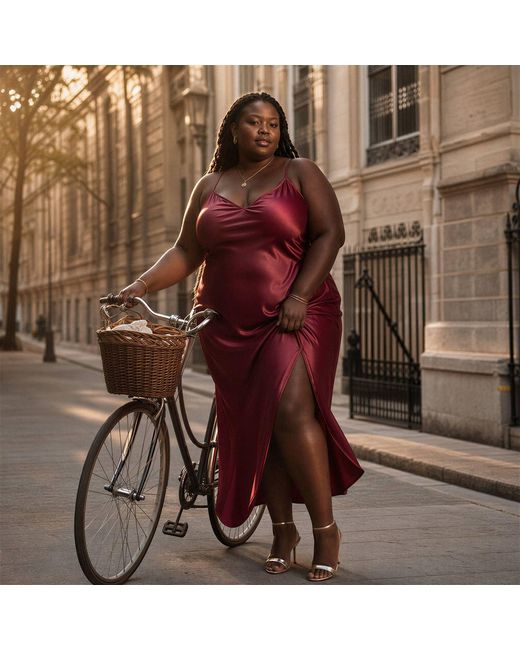Saint Grace Red Plus Size Bias Cut Slip Dress