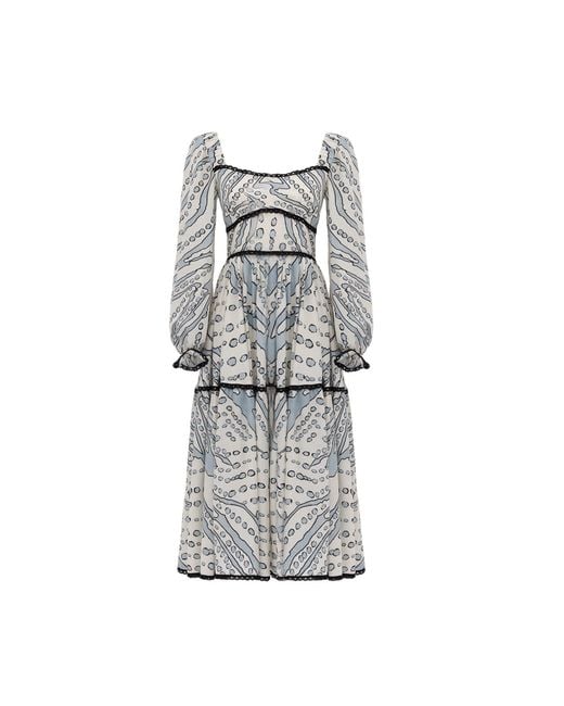 Georgette Gray Soft Waves Midi Dress