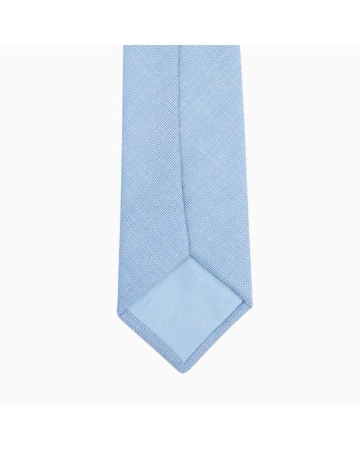 LE COLONEL Blue Arctic Italian Wool Tie for men