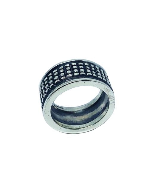 Tg-Jewellery by Tamara Gervasio Blue Crocodile Ring – Sterling Oxide Finish for men
