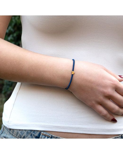 Harbour Uk Blue Vermeil Heart Rope Bracelet