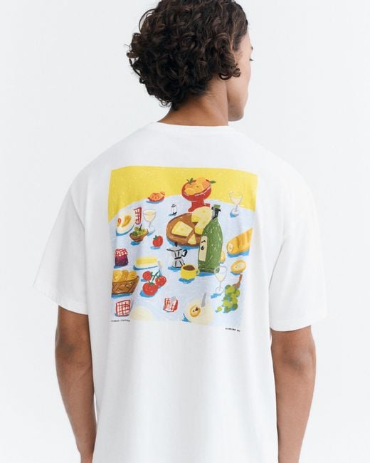 Thinking Mu White Costumbres Aaron T-Shirt for men