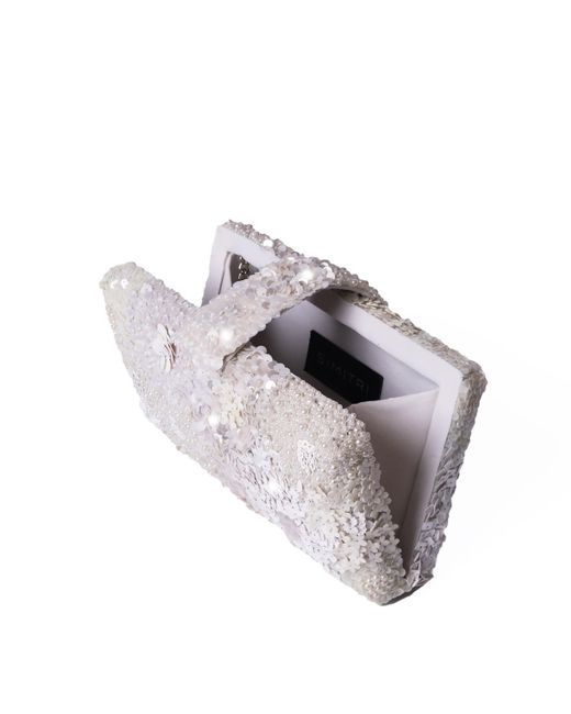 Simitri Gray Chantilly Kitsch Clutch