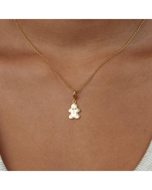 Lily Charmed Metallic Plated Gingerbread Biscuit Charm Necklace