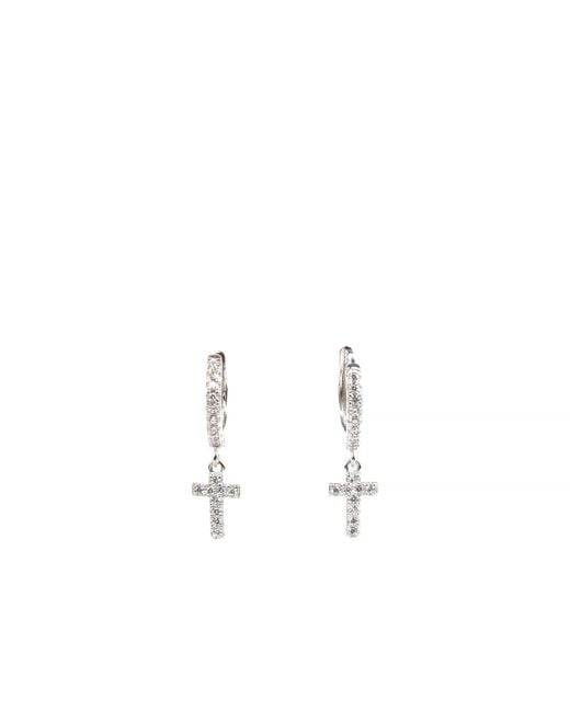 Addicted White Neutrals Mut Cross Stud Earrings