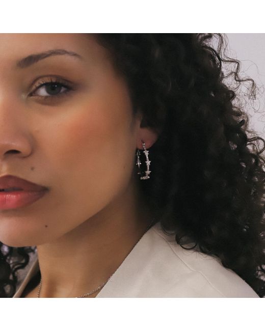Luna Charles Metallic Aneira Star Hoop Earrings