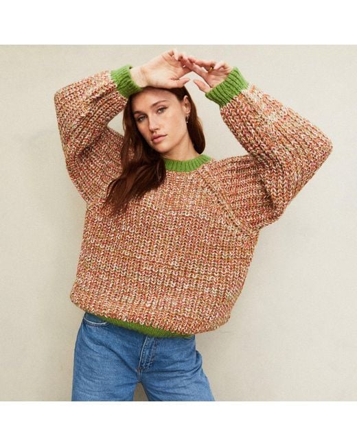 Cara & The Sky Red Debbie Twist High Neck Jumper