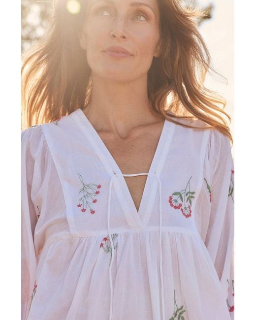 Adrift Clothing White Cairo Boho Blouse