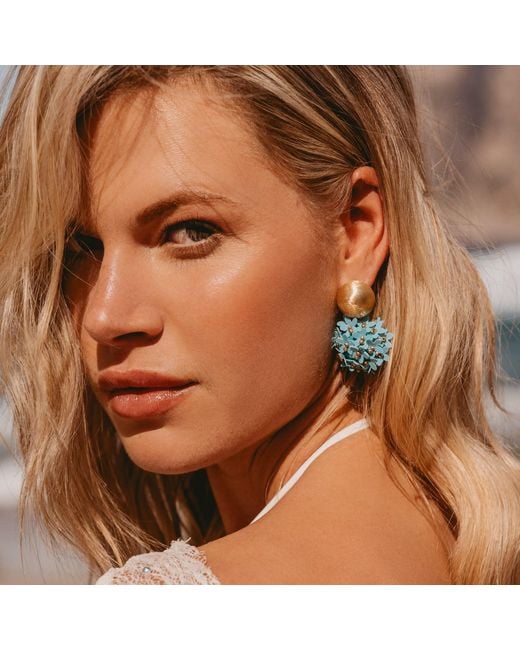 LOTT.gioielli Blue Earrings Daisy Flower Globe L