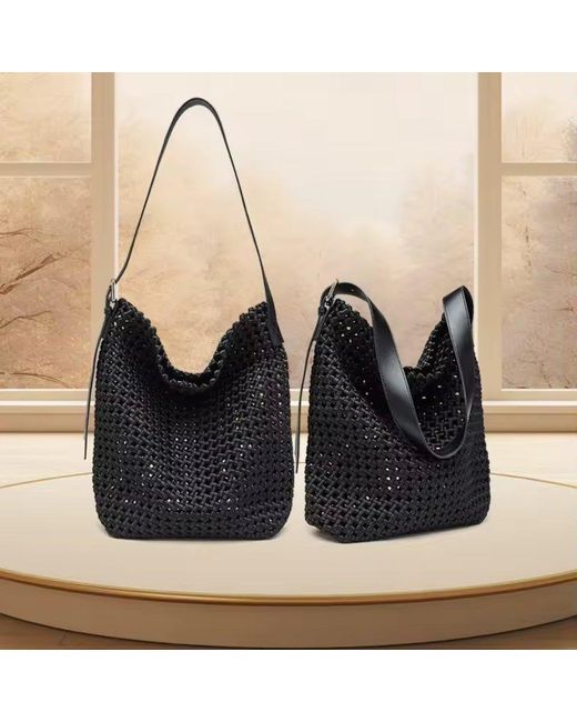 Prenelove Black Osler Woven Hand-Knotted Hobo