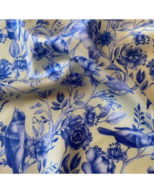 Ralufineart Blue Silk Scarf The Magic Tree Tale