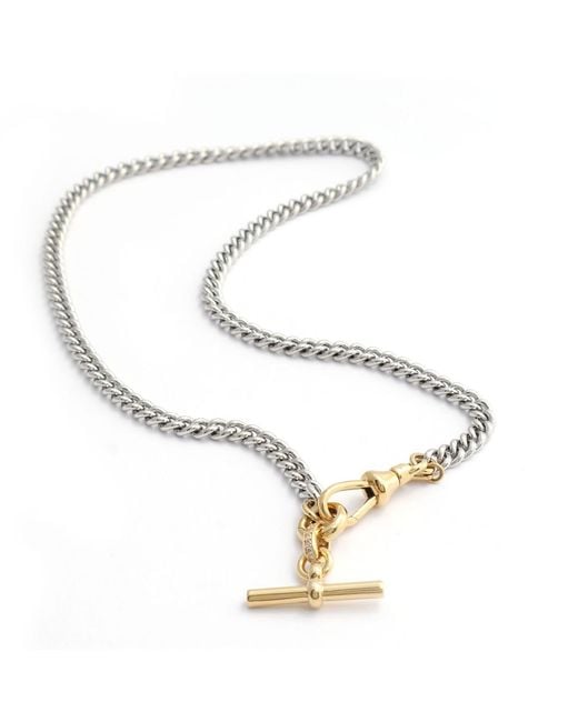 Hye Jane Jewelry Metallic Two-Tone Jett T-Bar Chain Necklace