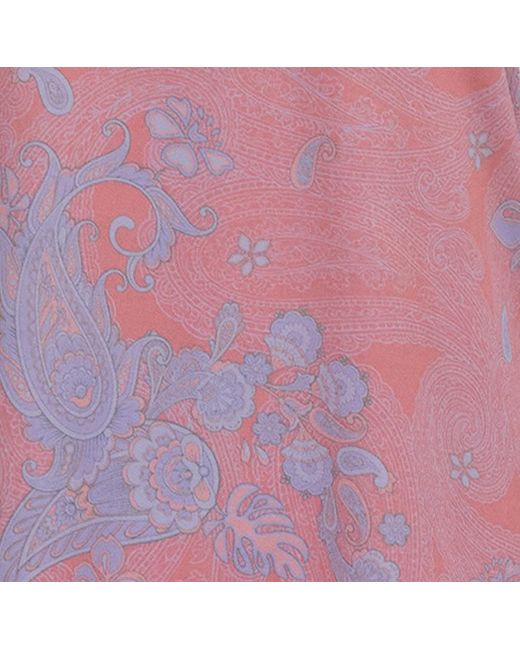 Lords of Harlech Pink Tina Paisley Explosion Coral Muscle Tank
