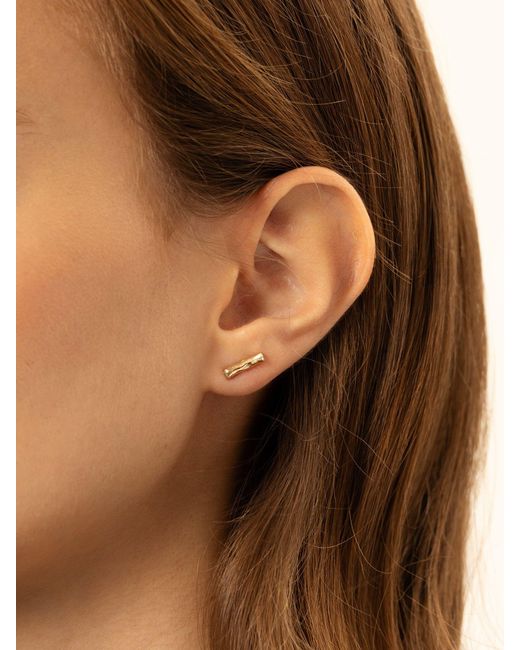EVA REMENYI Metallic Wand Diamond Earrings 14K