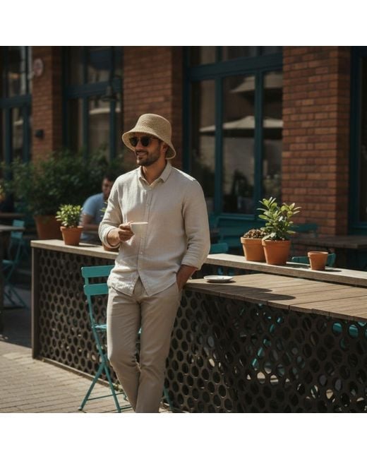 Springmoonatelier Green Neutrals Handmade Straw Bucket Hat Cream – Lightweight Summer Essential Product Description for men