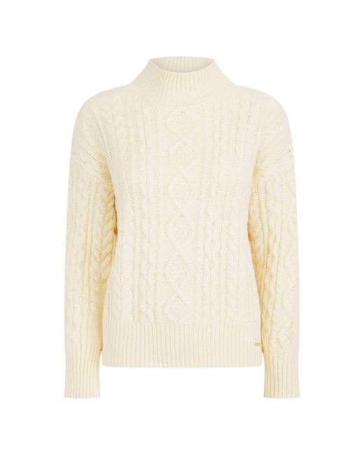 Hortons England White Woodstock Cable Knit Jumper