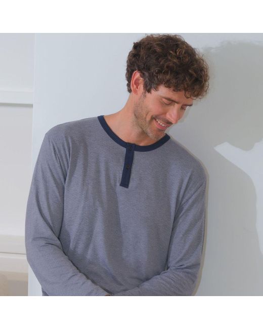 Zd - Zero Defects Blue Long Modal Pyjamas Italy for men