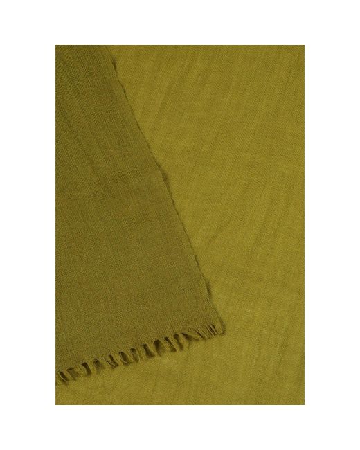 Heritagemoda Green Handwoven Moss Wool Silk Scarf