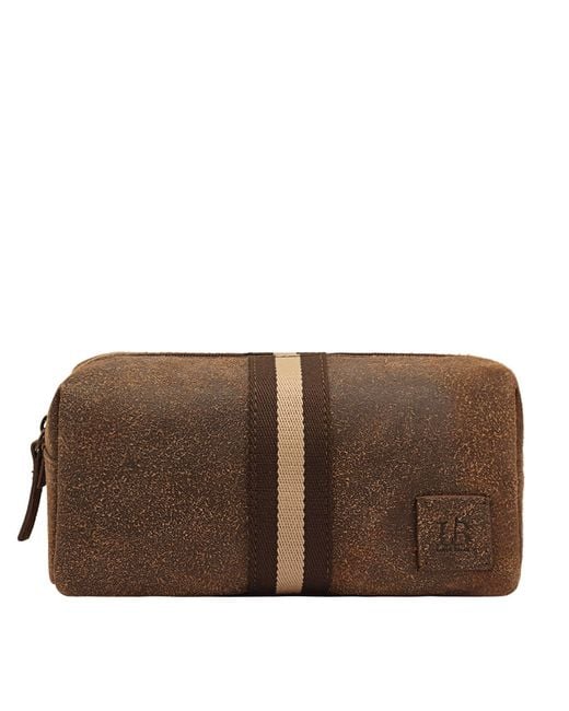 Lloyd Baker Brown Leo Leather Washbag for men