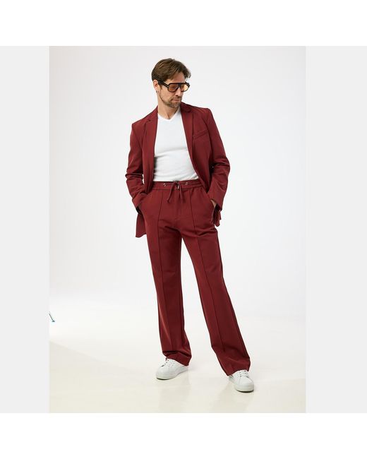 DAVID WEJ Red Ashford Relaxed Single Breasted Blazer – Burgundy for men