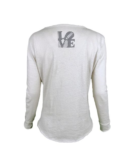 Lalipop Design Gray Long Sleeve T-Shirt With A Rhinestone Love On The Back