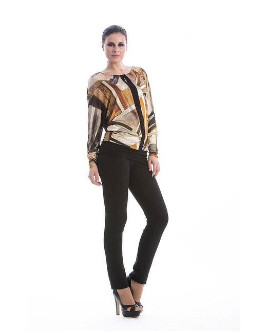 Conquista Metallic Print Panel Detail Top