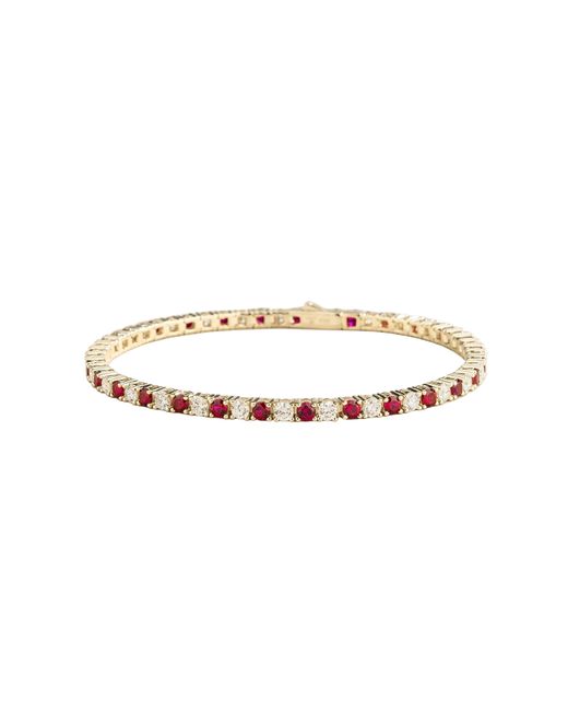 Juvetti Metallic Ciclo Ruby & Diamond Round Tennis Bracelet