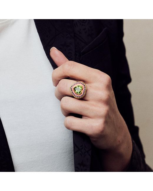 Après Youth Green Firework Heart Ring