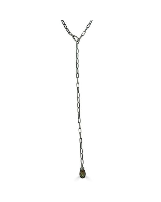 Loni Paul Jewelry Metallic Lariat With Labradorite Pendant
