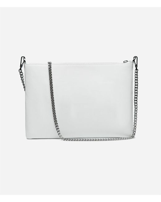 Lovard Gray Leather Chevron Flat Zip