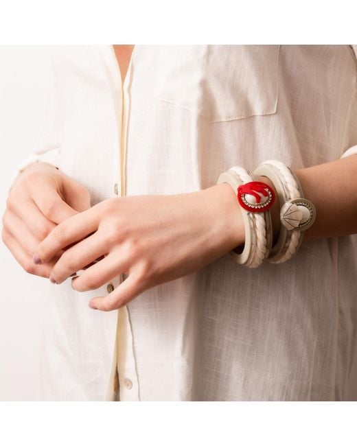 Gissa Bicalho Natural Handmade Bracelet Shell And Pearl Cord Clay