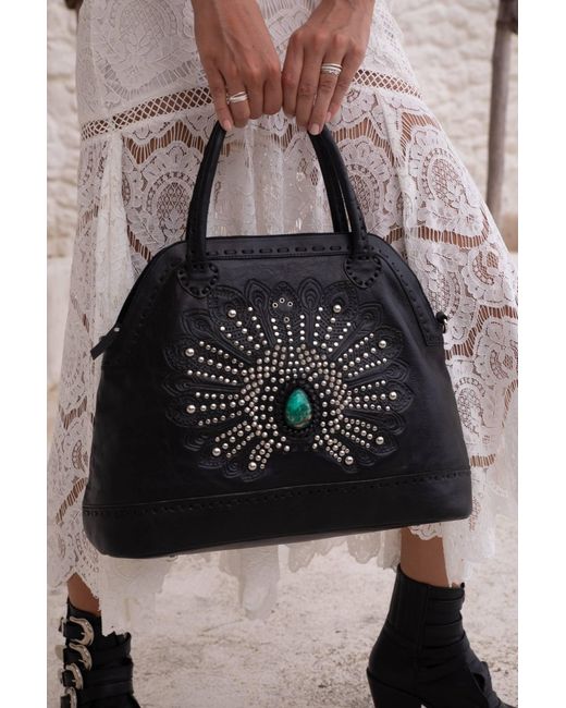 Jodi Lee Black Mini Queen Peacock Bag