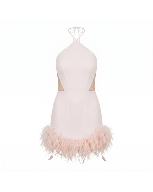 Nomi Fame Pink Peony Soft Mini Halter Neck Dress