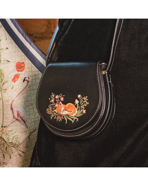 Fable England Black Sleepy Fox Saddle Bag