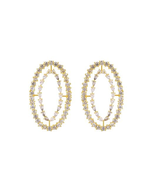 Lavani Jewels Metallic Rivoli White Earrings