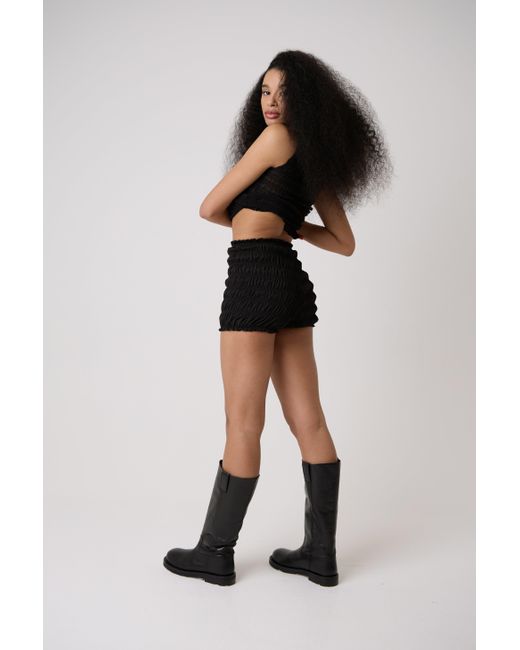 Amy Lynn Black Danica Shirred Shorts